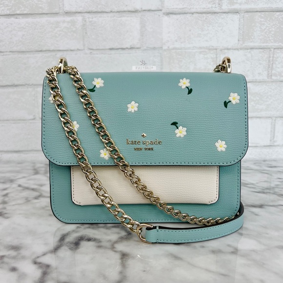 Kate Spade Remi Daisy Embroidered Chain Crossbody & L-Zip Cardholder Wallet - Picture 2 of 16